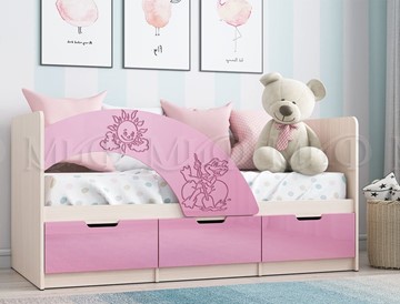 Детская кровать с бортиками Юниор-3, Розовый металлик в Костроме