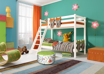 Двухэтажная детская кровать Мебельград Соня, Вариант 10 Белый в Костроме