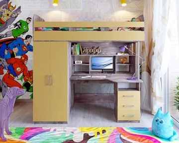Детская кровать-шкаф Аракс, каркас Бетон, фасад Зира в Костроме