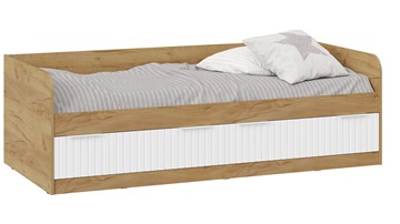 Кровать односпальная детская Хилтон Тип 1 900 (Дуб Крафт Золотой/Белый матовый) в Костроме