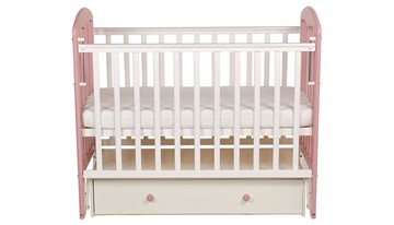 Кровать детская Polini kids Simple 328, белый-розовый в Костроме