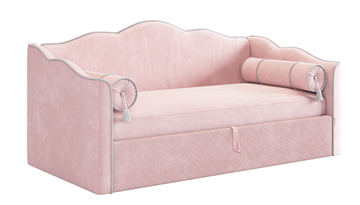 Детская кровать с подъемным механизмом Лея (Софа) 90х200 (нежно-розовый (велюр)/галька (велюр)) в Костроме
