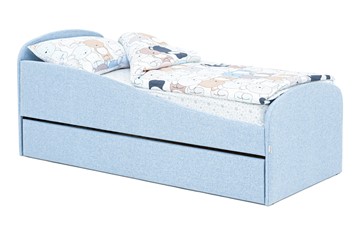 Кровать в детскую с ящиком Letmo небесный (рогожка) в Костроме