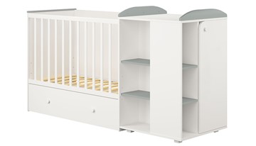 Детская кровать-шкаф с комодом POLINI Kids Ameli 800 Белый / Серый, серия AMELI в Костроме