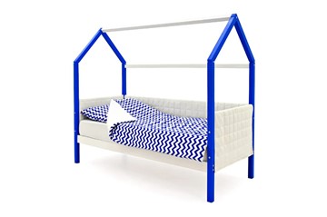 Детская кровать-домик «Svogen сине-белый» мягкая в Костроме