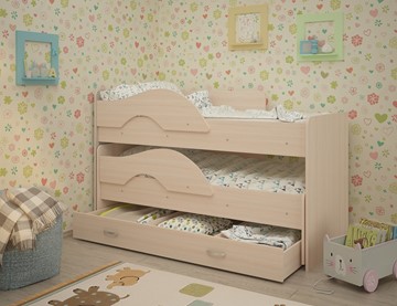 Детская кровать для девочки Радуга 1.6 с ящиком, цвет Млечный дуб в Костроме