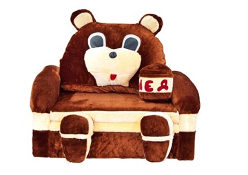 Детский диван Медведь с подушкой, ширина 120 см в Костроме