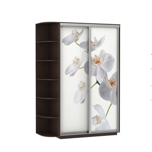 Шкаф 2-х створчатый Экспресс 1500x600x2200, со стеллажом, Орхидея белая/венге в Костроме