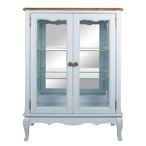 Шкаф со стеклянными дверцами Leontina для посуды (ST9318B) Голубой в Костроме