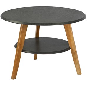 Круглый столик Мебелик BeautyStyle 17 (серый бетон-бук) в Костроме