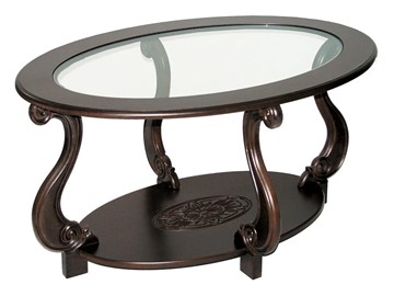 Стеклянный столик в зал Овация-С, темно-коричневый в Костроме