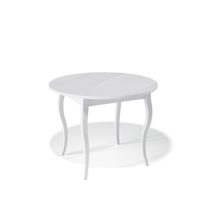 Круглый обеденный стол Kenner 1000С (Белый/Стекло белое глянец) в Костроме