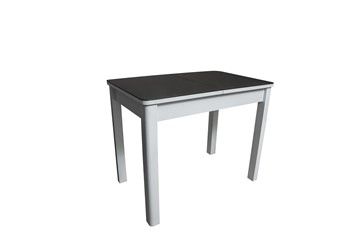 Стеклянный кухонный стол Айсберг-2СТ белое/черное/прямые массив в Костроме