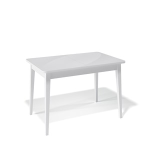 Обеденный раздвижной стол Kenner 1100M (Белый/Стекло белое сатин) в Костроме