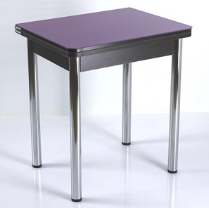 Кухонный пристенный стол СПА-02 СТ2, венге ЛДСП/стекло фиолетовый/39 прямые трубки хром в Костроме