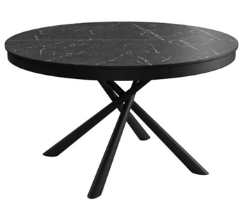 Керамический стол DikLine KR120 мрамор черный Калаката/опоры черные в Костроме