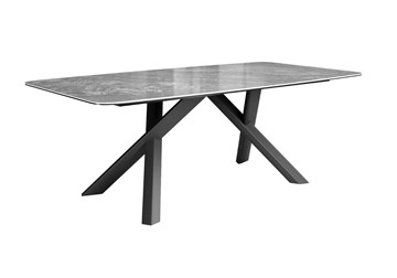 Керамический кухонный стол DikLine KS220 керамика Monsoon (серый глянец JA688) / опоры черные в Костроме