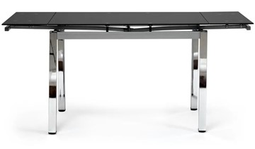 Стеклянный кухонный стол CAMPANA ( mod. 346 ) металл/стекло 70x110/170x76, хром/черный арт.11413 в Костроме