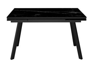 Керамический кухонный стол DikLine SKA125 Керамика Черный мрамор/подстолье черное/опоры черные (2 уп.) в Костроме