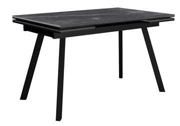Стол обеденный раскладной DikLine SKA125 Керамика Серый мрамор/подстолье черное/опоры черные (2 уп.) в Костроме