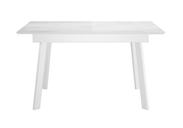 Стол раздвижной DikLine SKH125 Керамика Белый мрамор/подстолье белое/опоры белые (2 уп.) в Костроме