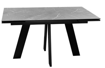 Стол DikLine SKM140 Керамика серый мрамор/подстолье черное/опоры черные (2 уп.) в Костроме