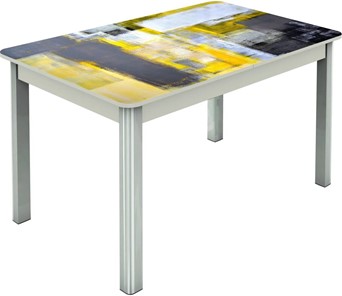 Раздвижной стол Гамбург исп.1 ноги метал. крашеные №23, Фотопечать (Текстура №51) в Костроме