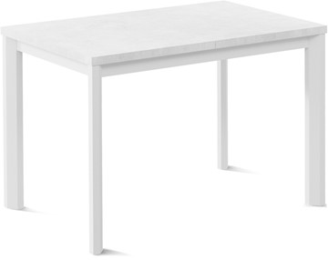 Кухонный раздвижной стол Кубика Нагано-1L (ноги металлические белые, белый цемент) в Костроме