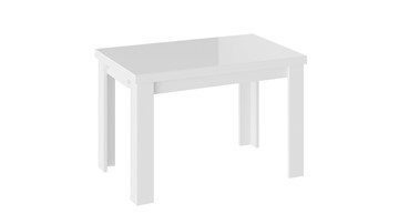 Стол обеденный раскладной Норман тип 1, цвет Белый/Стекло белый глянец в Костроме