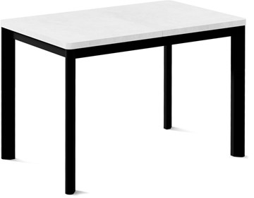 Кухонный раскладной стол Кубика Токио-1L (ноги металлические черные, белый цемент) в Костроме