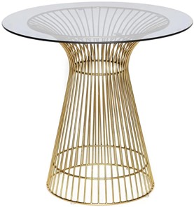 Стеклянный обеденный стол ARGO (mod. DT1471) металл/стекло, D80x74.5 черный/золотой в Костроме