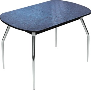 Обеденный раздвижной стол Ривьера исп.2 хром №5 (Exclusive h129/черный) в Костроме