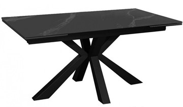 Стол раздвижной DikLine SFE140 Керамика Черный мрамор/подстолье черное/опоры черные (2 уп.) в Костроме