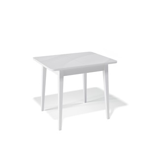 Кухонный стол раскладной Kenner 900M (Белый/Стекло белое глянец) в Костроме