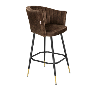 Барный стул SHT-ST42-1 / SHT-S148 (кофейный трюфель/черный муар/золото) в Костроме
