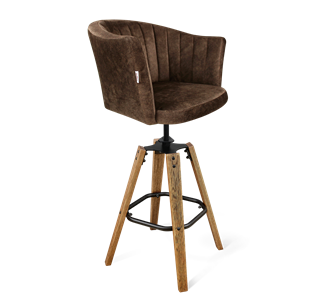 Барный стул SHT-ST42-1 / SHT-S93 (кофейный трюфель/браш.коричневый/черный муар) в Костроме