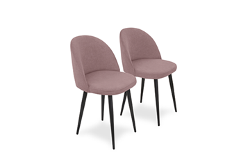 Комплект из 2-х обеденных стульев Brendoss Лайт розовый черные ножки в Костроме