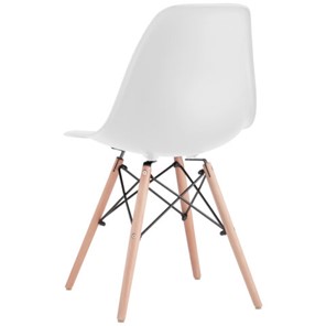 Комплект обеденных стульев 4 шт. BRABIX "Eames CF-010", пластик белый, опоры дерево/металл, 532630, 2033A в Костроме