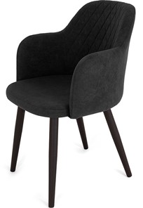 Кухонный стул Кубика Эспрессо-1, ноги черные круглые XXL (R38)/велюр T190 Горький шоколад в Костроме