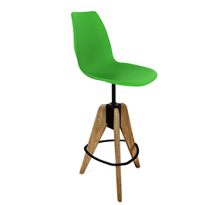 Барный стул SHT-ST29/S92 (зеленый ral 6018/брашированный коричневый/черный муар) в Костроме