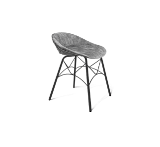 Обеденный стул SHT-ST19-SF1 / SHT-S107 (дымный/черный муар) в Костроме