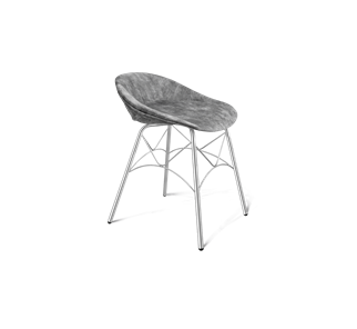 Обеденный стул SHT-ST19-SF1 / SHT-S107 (дымный/хром лак) в Костроме