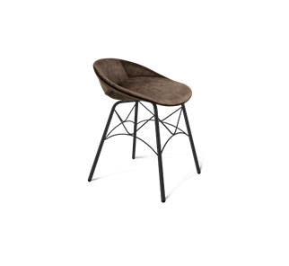 Обеденный стул SHT-ST19-SF1 / SHT-S107 (кофейный трюфель/черный муар) в Костроме