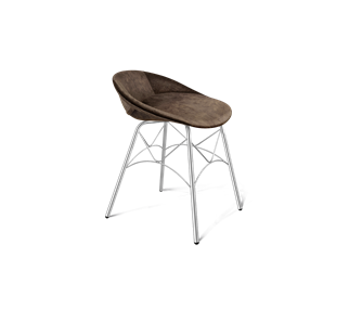 Обеденный стул SHT-ST19-SF1 / SHT-S107 (кофейный трюфель/хром лак) в Костроме