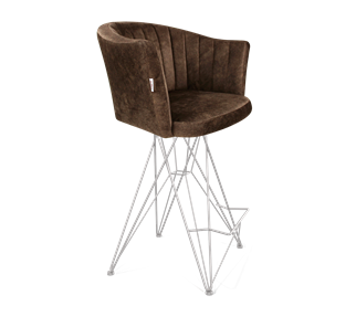 Полубарный стул SHT-ST42-1 / SHT-S66-1 (кофейный трюфель/хром лак) в Костроме