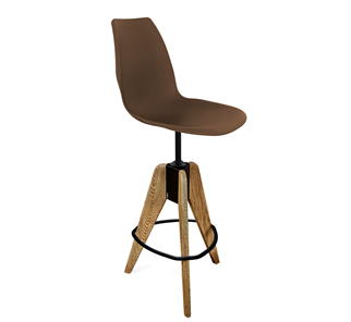 Барный стул SHT-ST29/S92 (коричневый ral 8014/брашированный коричневый/черный муар) в Костроме