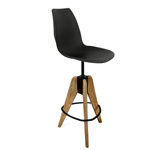 Барный стул SHT-ST29/S92 (черный/брашированный коричневый/черный муар) в Костроме