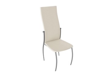Обеденный стул Комфорт-М, цвет Эмаль Бриллиант, Бежевый Аллигатор к/з 218 (белый перламутр) в Костроме