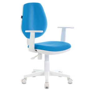 Кресло офисное Brabix Fancy MG-201W (с подлокотниками, пластик белый, голубое) 532411 в Костроме