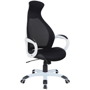Кресло компьютерное Brabix Premium Genesis EX-517 (пластик белый, ткань/экокожа/сетка черная) 531573 в Костроме